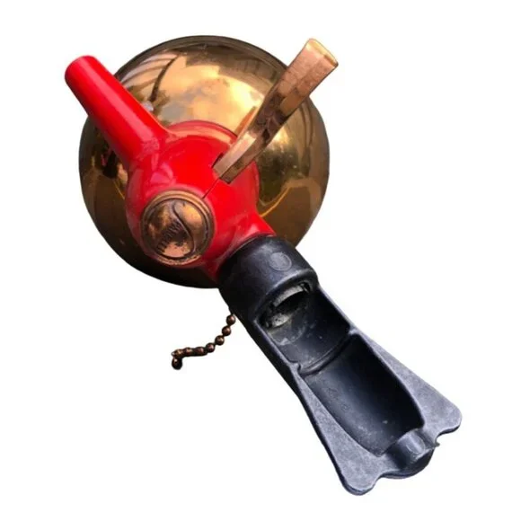 Vintage MCM Sparklets Selzer Bottle 12" Copper w Red Trim Bar Atomic Space Age - Picture 8 of 9